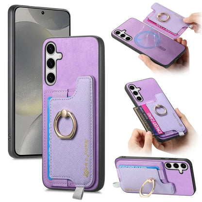 B5 For Samsung	Galaxy S24 Case 2-in-1 Magnetic Detachable Card Holder Leather+TPU Phone Cover