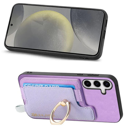 B5 For Samsung	Galaxy S24 Case 2-in-1 Magnetic Detachable Card Holder Leather+TPU Phone Cover