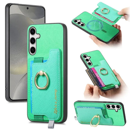 B5 For Samsung	Galaxy S24 Case 2-in-1 Magnetic Detachable Card Holder Leather+TPU Phone Cover