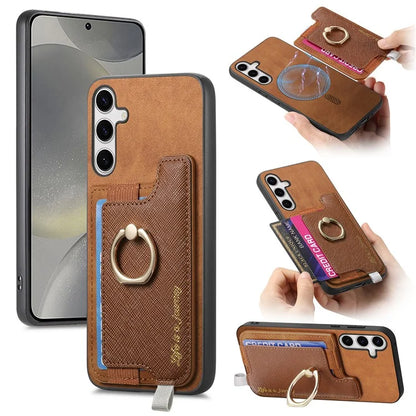 B5 For Samsung	Galaxy S24 Case 2-in-1 Magnetic Detachable Card Holder Leather+TPU Phone Cover