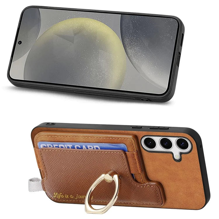 B5 For Samsung	Galaxy S24 Case 2-in-1 Magnetic Detachable Card Holder Leather+TPU Phone Cover