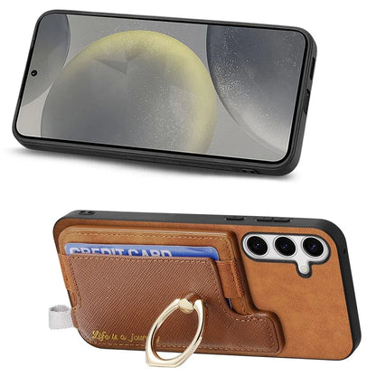 B5 For Samsung	Galaxy S24 Case 2-in-1 Magnetic Detachable Card Holder Leather+TPU Phone Cover
