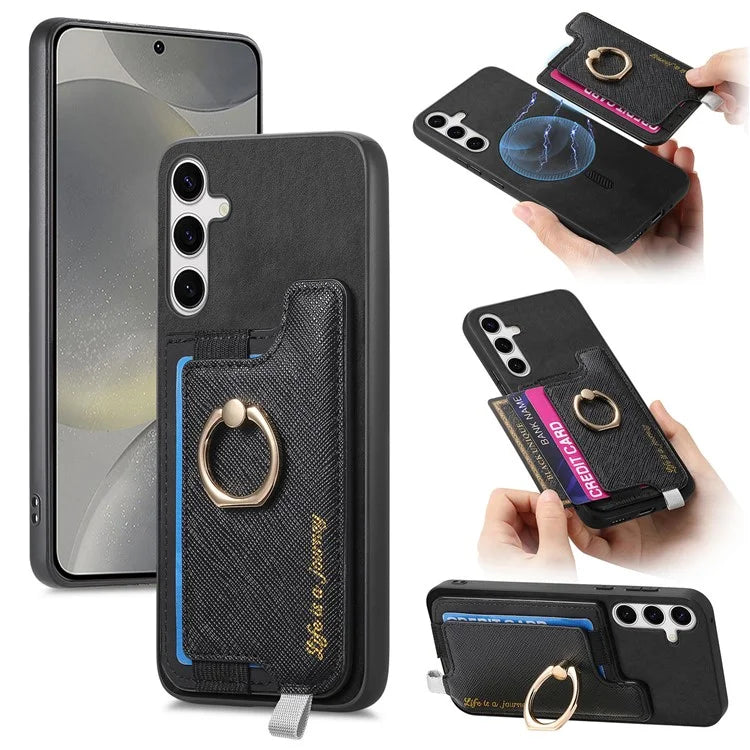 B5 For Samsung	Galaxy S24 Case 2-in-1 Magnetic Detachable Card Holder Leather+TPU Phone Cover
