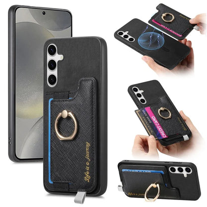 B5 For Samsung	Galaxy S24 Case 2-in-1 Magnetic Detachable Card Holder Leather+TPU Phone Cover