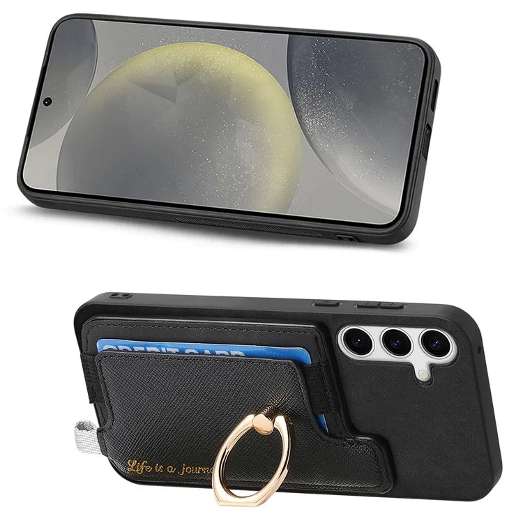 B5 For Samsung	Galaxy S24 Case 2-in-1 Magnetic Detachable Card Holder Leather+TPU Phone Cover