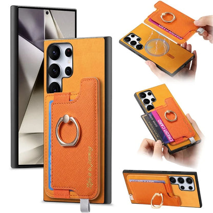 B5 For Samsung Galaxy S24 Ultra Case 2-in-1 Magnetic Detachable Card Holder Leather+TPU Phone Cover