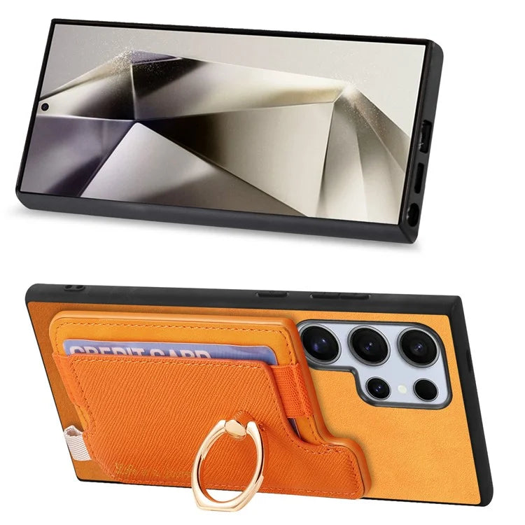 B5 For Samsung Galaxy S24 Ultra Case 2-in-1 Magnetic Detachable Card Holder Leather+TPU Phone Cover