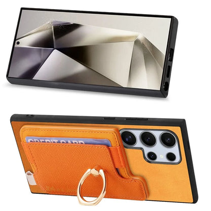 B5 For Samsung Galaxy S24 Ultra Case 2-in-1 Magnetic Detachable Card Holder Leather+TPU Phone Cover