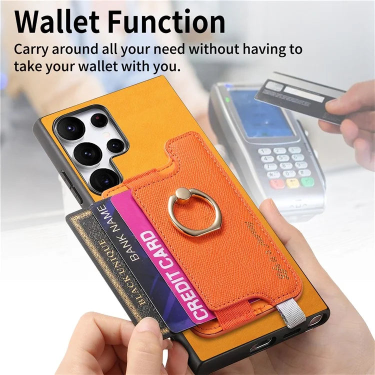 B5 For Samsung Galaxy S24 Ultra Case 2-in-1 Magnetic Detachable Card Holder Leather+TPU Phone Cover