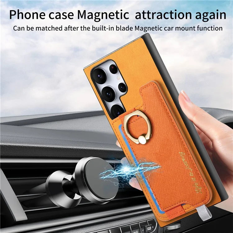 B5 For Samsung Galaxy S24 Ultra Case 2-in-1 Magnetic Detachable Card Holder Leather+TPU Phone Cover