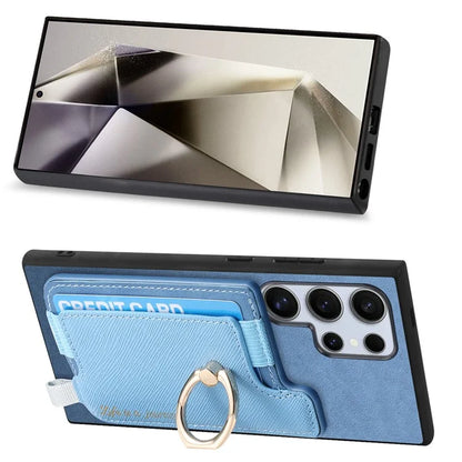 B5 For Samsung Galaxy S24 Ultra Case 2-in-1 Magnetic Detachable Card Holder Leather+TPU Phone Cover
