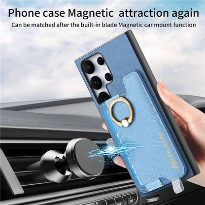 B5 For Samsung Galaxy S24 Ultra Case 2-in-1 Magnetic Detachable Card Holder Leather+TPU Phone Cover