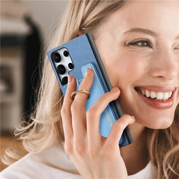 B5 For Samsung Galaxy S24 Ultra Case 2-in-1 Magnetic Detachable Card Holder Leather+TPU Phone Cover