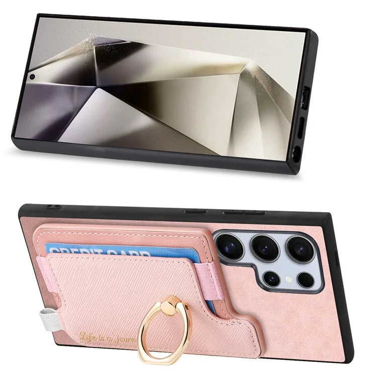 B5 For Samsung Galaxy S24 Ultra Case 2-in-1 Magnetic Detachable Card Holder Leather+TPU Phone Cover