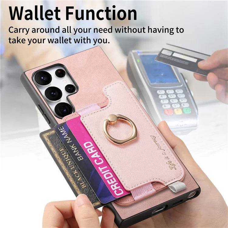 B5 For Samsung Galaxy S24 Ultra Case 2-in-1 Magnetic Detachable Card Holder Leather+TPU Phone Cover
