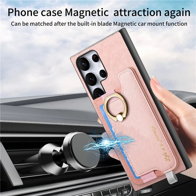 B5 For Samsung Galaxy S24 Ultra Case 2-in-1 Magnetic Detachable Card Holder Leather+TPU Phone Cover