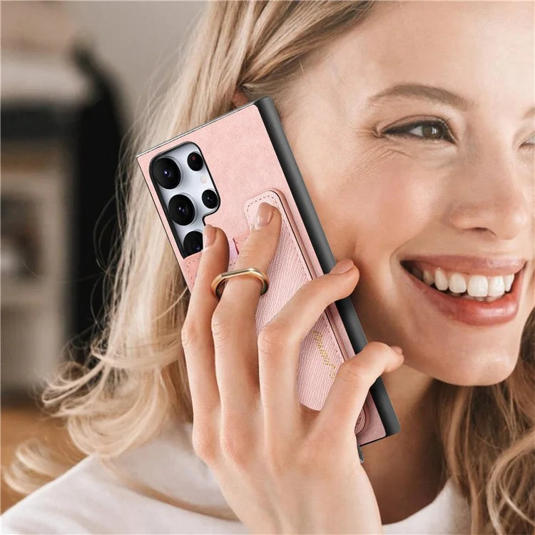 B5 For Samsung Galaxy S24 Ultra Case 2-in-1 Magnetic Detachable Card Holder Leather+TPU Phone Cover