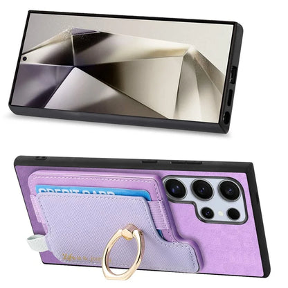 B5 For Samsung Galaxy S24 Ultra Case 2-in-1 Magnetic Detachable Card Holder Leather+TPU Phone Cover