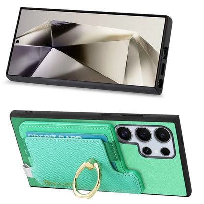 B5 For Samsung Galaxy S24 Ultra Case 2-in-1 Magnetic Detachable Card Holder Leather+TPU Phone Cover