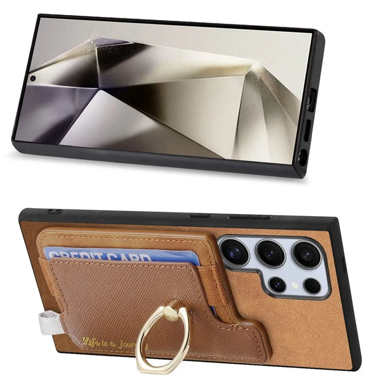 B5 For Samsung Galaxy S24 Ultra Case 2-in-1 Magnetic Detachable Card Holder Leather+TPU Phone Cover