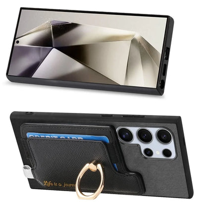 B5 For Samsung Galaxy S24 Ultra Case 2-in-1 Magnetic Detachable Card Holder Leather+TPU Phone Cover
