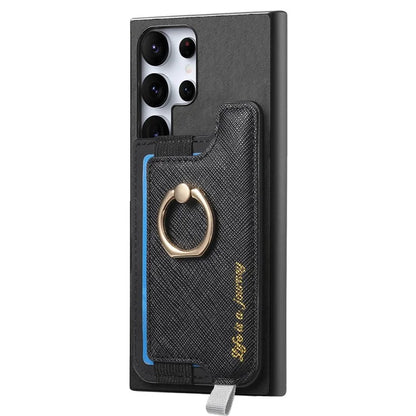 B5 For Samsung Galaxy S24 Ultra Case 2-in-1 Magnetic Detachable Card Holder Leather+TPU Phone Cover