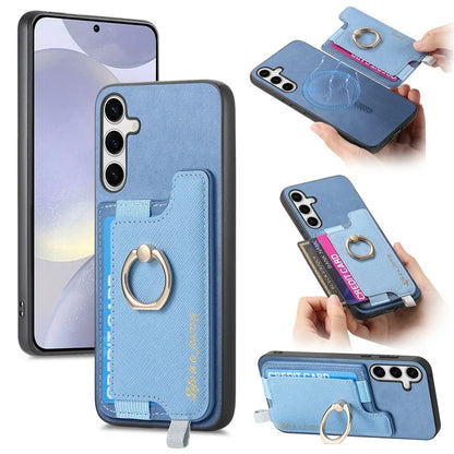 B5 For Samsung Galaxy S24+ Case 2-in-1 Magnetic Detachable Card Holder Leather+TPU Phone Cover