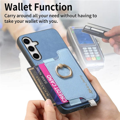 B5 For Samsung Galaxy S24+ Case 2-in-1 Magnetic Detachable Card Holder Leather+TPU Phone Cover