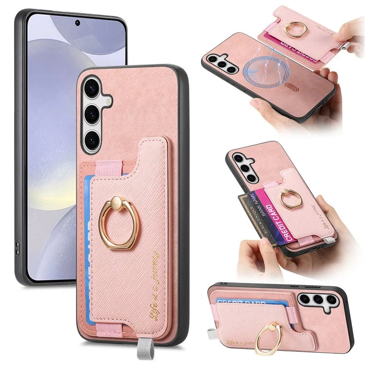 B5 For Samsung Galaxy S24+ Case 2-in-1 Magnetic Detachable Card Holder Leather+TPU Phone Cover