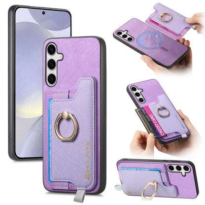 B5 For Samsung Galaxy S24+ Case 2-in-1 Magnetic Detachable Card Holder Leather+TPU Phone Cover