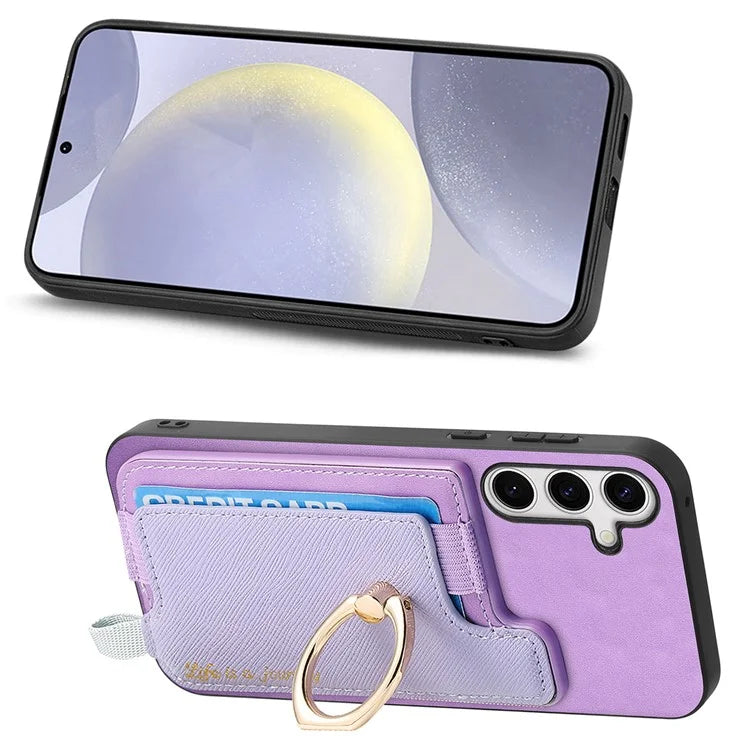 B5 For Samsung Galaxy S24+ Case 2-in-1 Magnetic Detachable Card Holder Leather+TPU Phone Cover