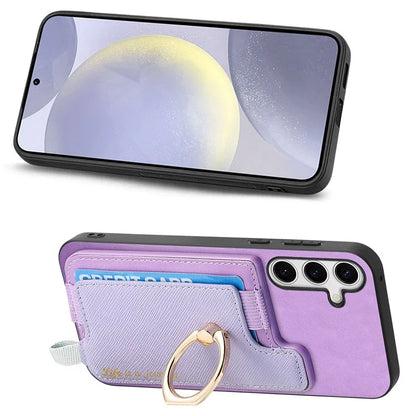 B5 For Samsung Galaxy S24+ Case 2-in-1 Magnetic Detachable Card Holder Leather+TPU Phone Cover
