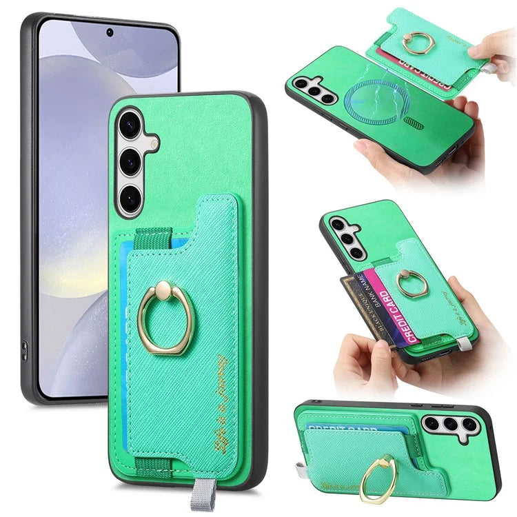 B5 For Samsung Galaxy S24+ Case 2-in-1 Magnetic Detachable Card Holder Leather+TPU Phone Cover