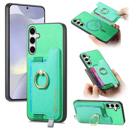 B5 For Samsung Galaxy S24+ Case 2-in-1 Magnetic Detachable Card Holder Leather+TPU Phone Cover