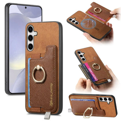 B5 For Samsung Galaxy S24+ Case 2-in-1 Magnetic Detachable Card Holder Leather+TPU Phone Cover