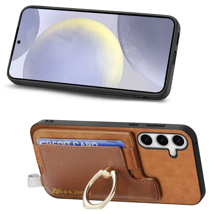 B5 For Samsung Galaxy S24+ Case 2-in-1 Magnetic Detachable Card Holder Leather+TPU Phone Cover