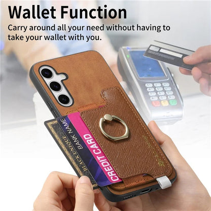 B5 For Samsung Galaxy S24+ Case 2-in-1 Magnetic Detachable Card Holder Leather+TPU Phone Cover