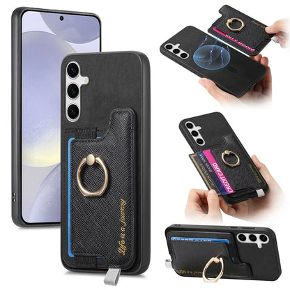 B5 For Samsung Galaxy S24+ Case 2-in-1 Magnetic Detachable Card Holder Leather+TPU Phone Cover