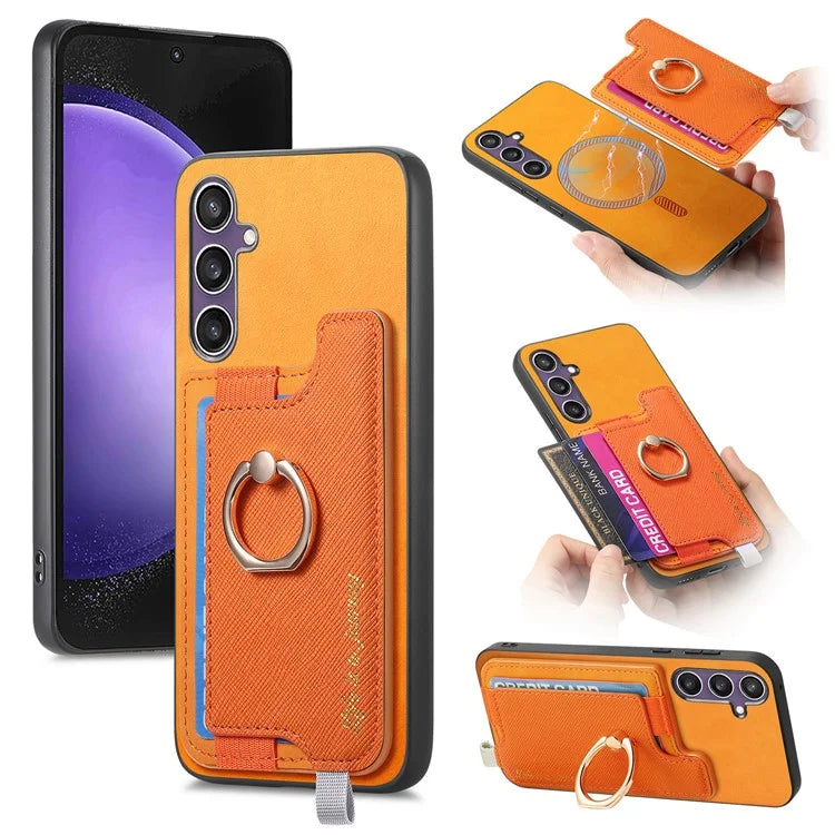 B5 For Samsung Galaxy S23 FE Case 2-in-1 Magnetic Detachable Card Holder Leather+TPU Phone Cover