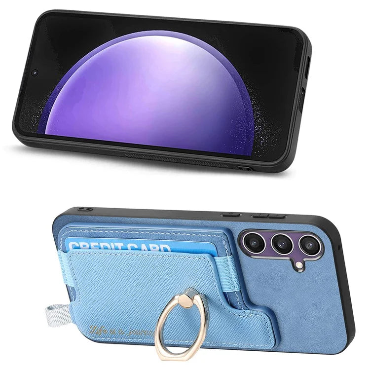B5 For Samsung Galaxy S23 FE Case 2-in-1 Magnetic Detachable Card Holder Leather+TPU Phone Cover