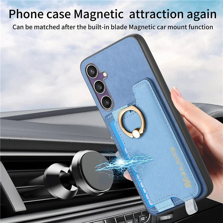 B5 For Samsung Galaxy S23 FE Case 2-in-1 Magnetic Detachable Card Holder Leather+TPU Phone Cover