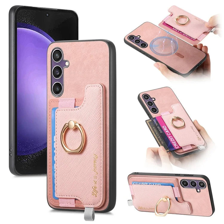B5 For Samsung Galaxy S23 FE Case 2-in-1 Magnetic Detachable Card Holder Leather+TPU Phone Cover