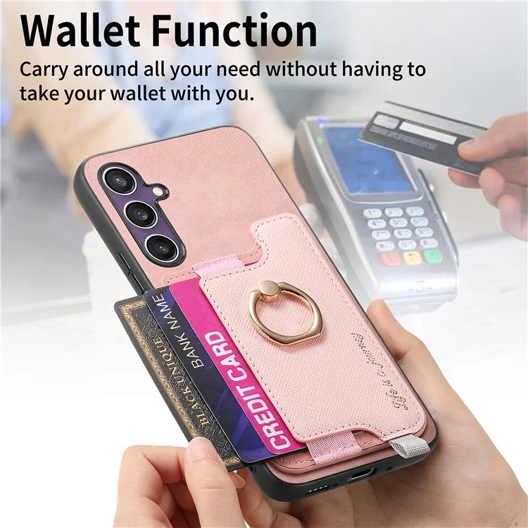 B5 For Samsung Galaxy S23 FE Case 2-in-1 Magnetic Detachable Card Holder Leather+TPU Phone Cover