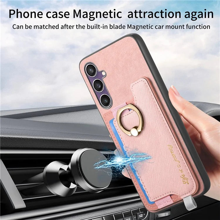 B5 For Samsung Galaxy S23 FE Case 2-in-1 Magnetic Detachable Card Holder Leather+TPU Phone Cover