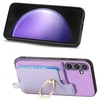 B5 For Samsung Galaxy S23 FE Case 2-in-1 Magnetic Detachable Card Holder Leather+TPU Phone Cover
