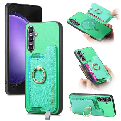 B5 For Samsung Galaxy S23 FE Case 2-in-1 Magnetic Detachable Card Holder Leather+TPU Phone Cover