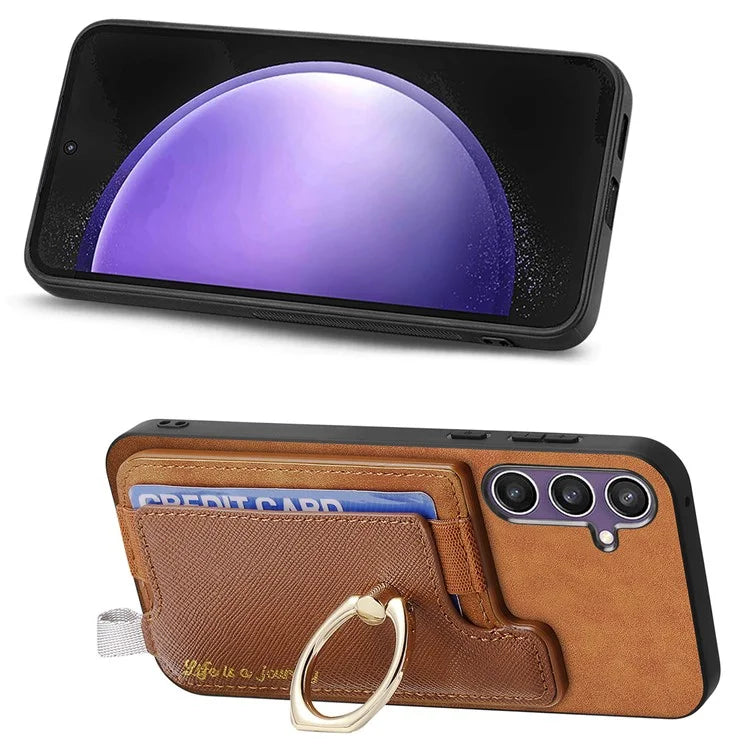 B5 For Samsung Galaxy S23 FE Case 2-in-1 Magnetic Detachable Card Holder Leather+TPU Phone Cover