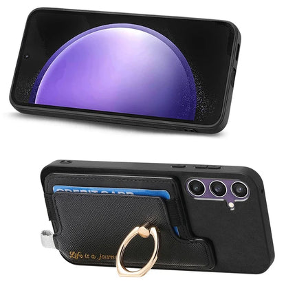 B5 For Samsung Galaxy S23 FE Case 2-in-1 Magnetic Detachable Card Holder Leather+TPU Phone Cover