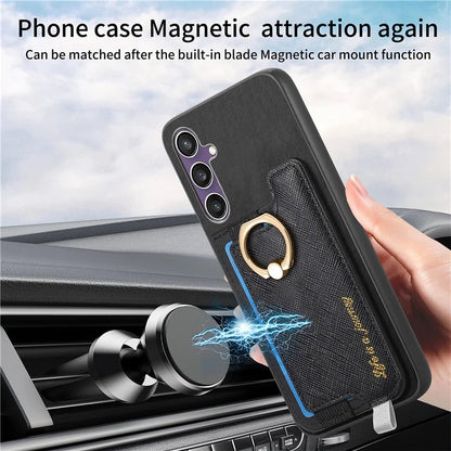 B5 For Samsung Galaxy S23 FE Case 2-in-1 Magnetic Detachable Card Holder Leather+TPU Phone Cover