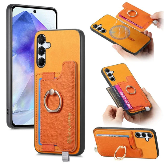 B5 For Samsung Galaxy A55 5G Case 2-in-1 Magnetic Detachable Card Holder Leather+TPU Phone Cover